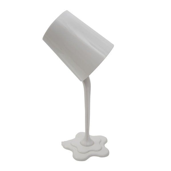 Biała lampa stołowa Mauro Ferretti Glass Bianco, 13x37 cm