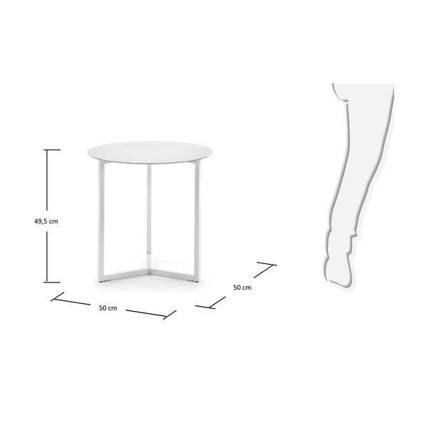 Biały stolik Kave Home Marae, ⌀ 50 cm-image-3
