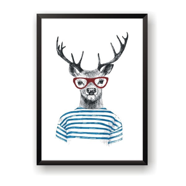 Plakat Nord & Co Deer With Glasses, 30x40 cm