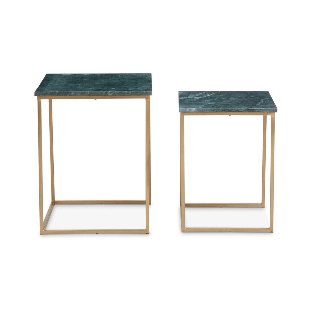 Stoliki zestaw 2 szt. z marmurowym blatem 40x40 cm Mandoli – Premier Housewares