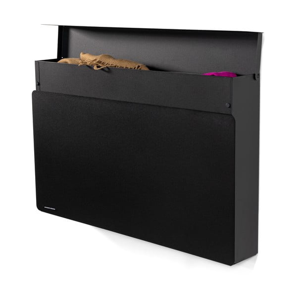 Czarna metalowa uchylna/wisząca szafka na buty 78x48x13 cm Luigi – Spinder Design-image-2