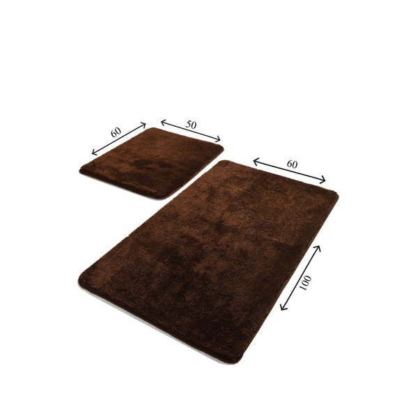 Ciemnobrązowe dywaniki łazienkowe zestaw 2 szt. 60x100 cm Havai – Foutastic-image-3