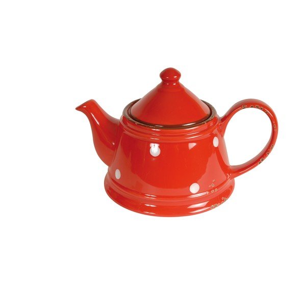 Czerwony dzbanek ceramiczny Antic Line Tea Red, 480 ml