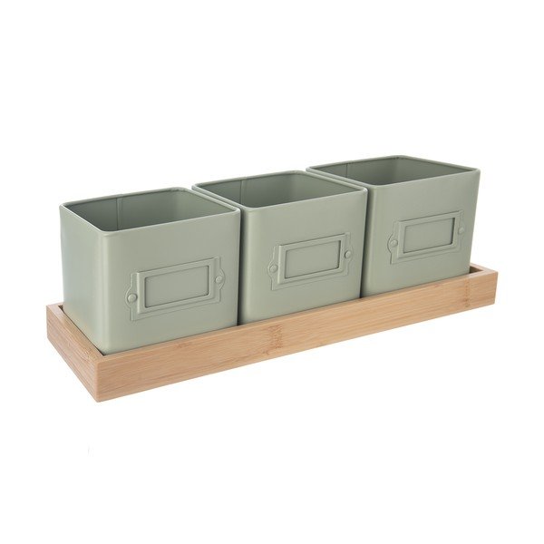 Metalowe doniczki na zioła zestaw 3 szt. Greenish – Orion-image-3