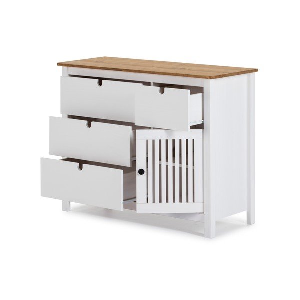 Biała drewniana komoda Marckeric Bruna-image-4