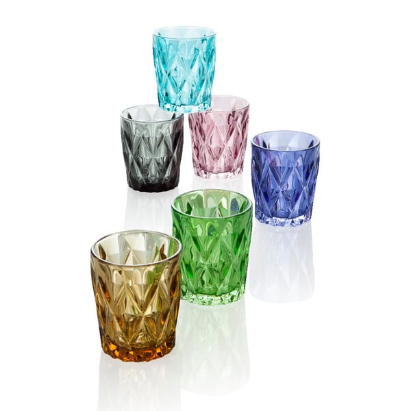 Zestaw 6 kolorowych szklanek Brandani Diamante