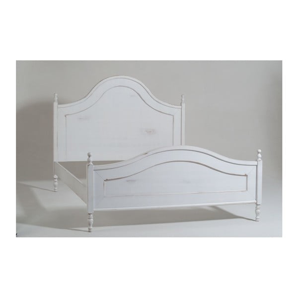 Białe łóżko dwuosobowe z drewna Castagnetti Nadine, 160 x 200 cm