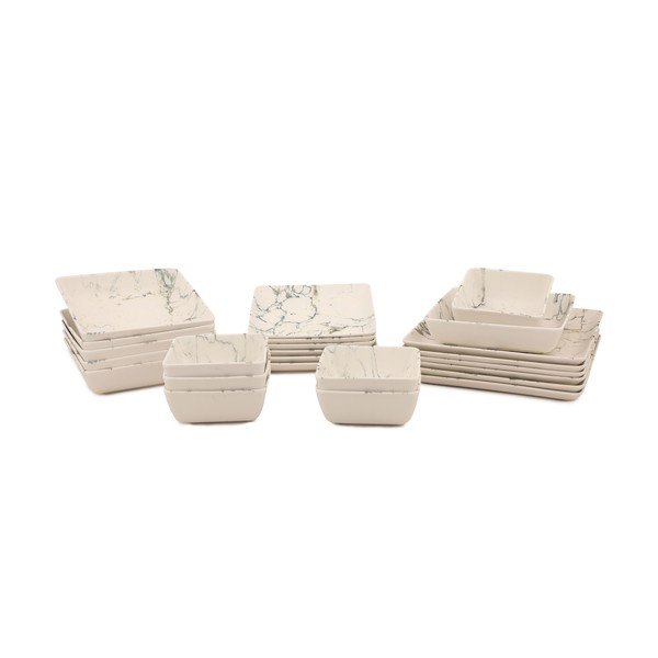 24-częściowy zestaw porcelanowych naczyń Kütahya Porselen Marble-image-2