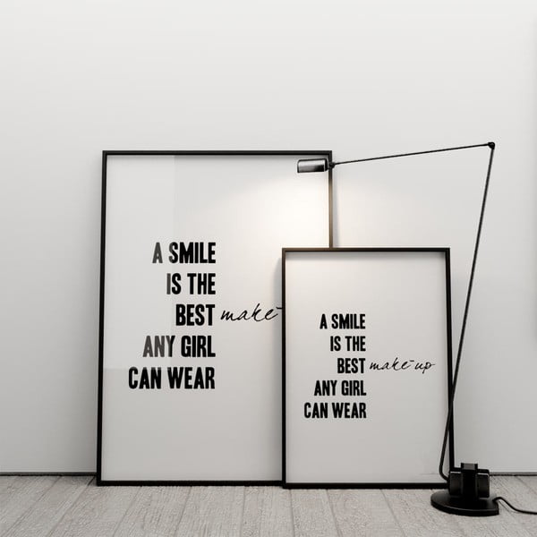 Plakat A smile is the best make up any girl can wear, 50x70 cm