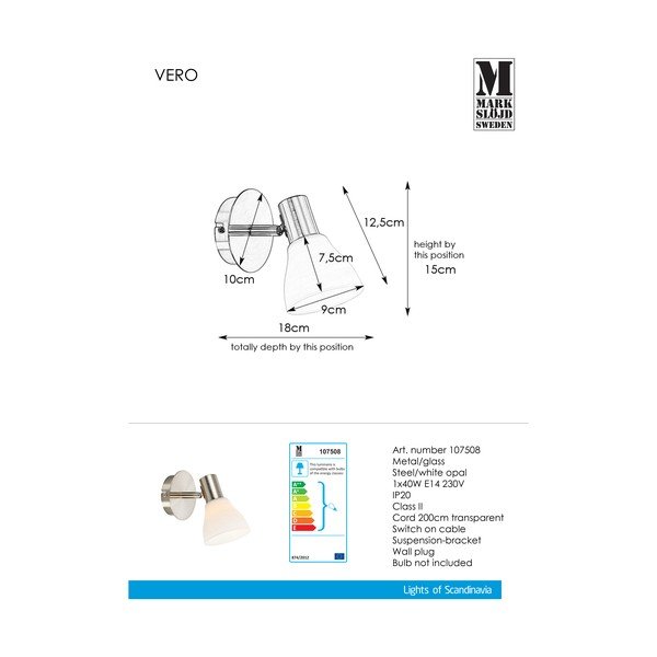Lampa wisząca w biało-srebrnym kolorze Markslöjd Vero-image-1