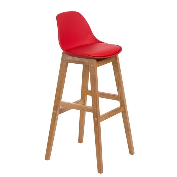 Krzesło barowe D2 Norden Wood, czerwone