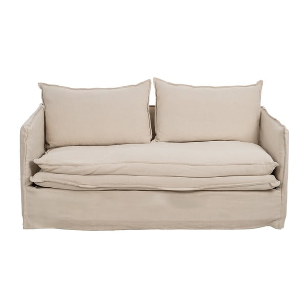 Kremowa lniana sofa 180 cm – Ixia