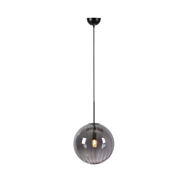 Czarna lampa wisząca ze szklanym kloszem ø 35 cm Fengari – Markslöjd