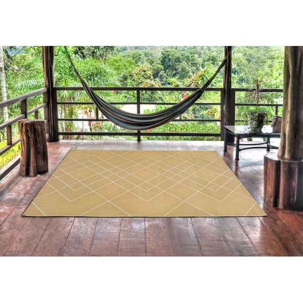 Żółty dywan zewnętrzny Universal Hibis Geo, 160x230 cm-image-1