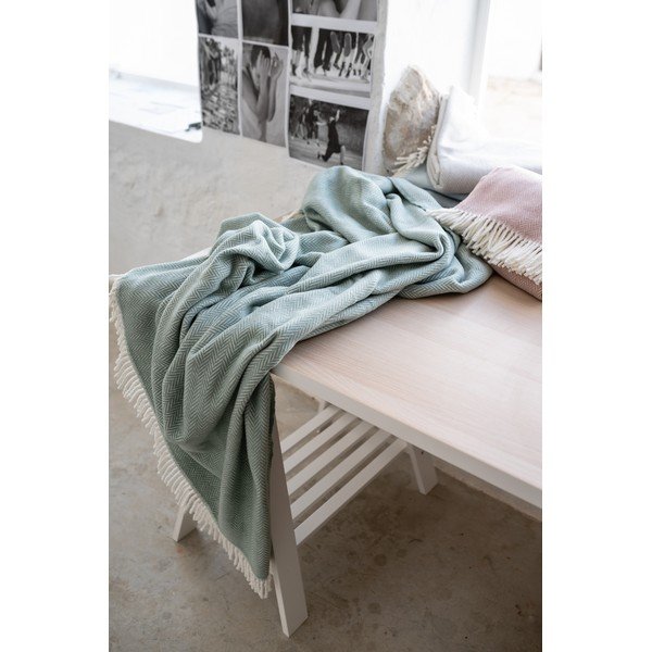 Niebieksofioletowy pled z domieszką bawełny Euromant Skyline, 140x180 cm-image-2