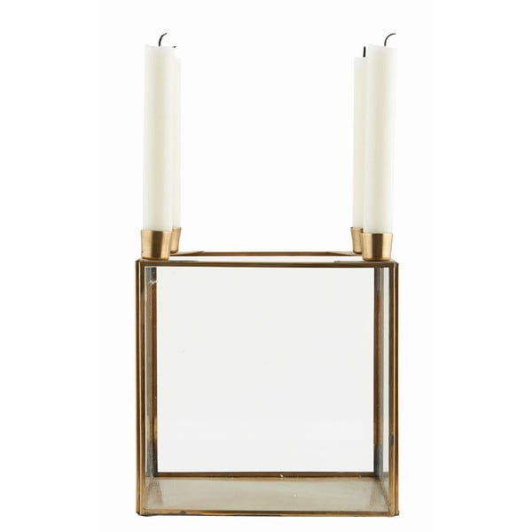 Świecznik Square Brass, 20x22 cm