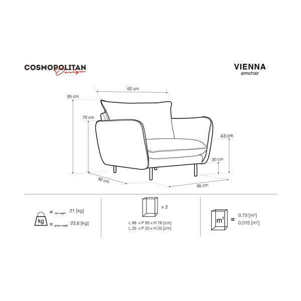 Jasnoszary fotel Cosmopolitan Design Vienna-image-3
