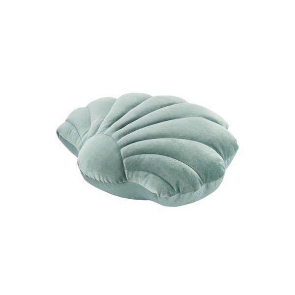 Zielona aksamitna dekoracyjna poszewka na poduszkę Westwing Collection Shell, 27x32 cm-image-2