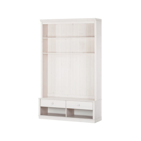 Biały zestaw pod TV z litego drewna sosnowego 140x223 cm Anita – Støraa-image-2