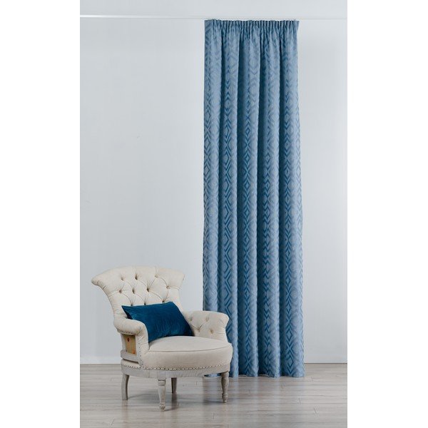 Niebieska zasłona 140x245 cm Giuseppe – Mendola Fabrics-image-1