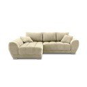 Beżowy rozkładany narożnik z aksamitnym obiciem Windsor & Co Sofas Nuage, lewostronny