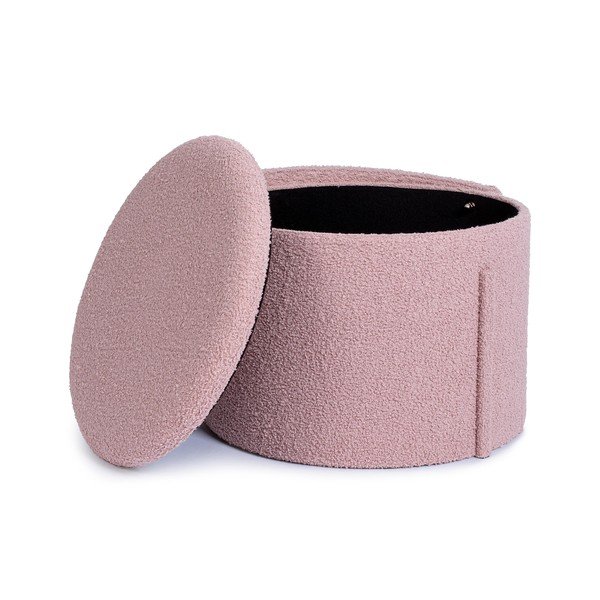 Szaroróżowy puf z materiału bouclé Anthea – Yes Everyday-image-2