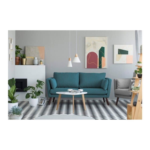 Turkusowa sofa 3-osobowa Mazzini Sofas Elena-image-3