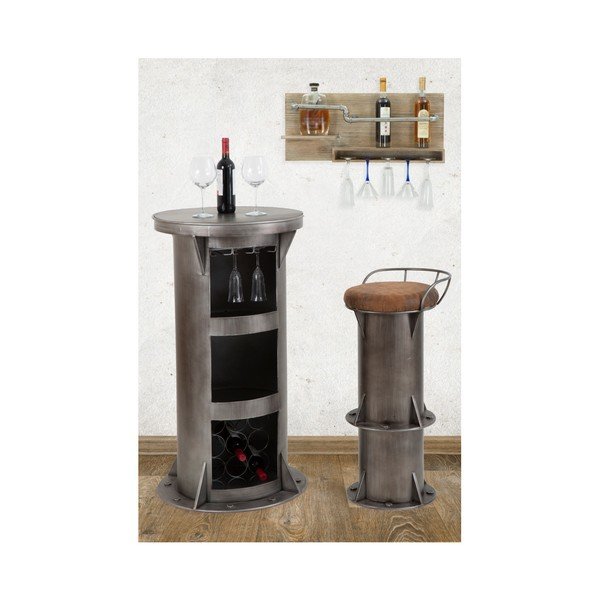 Uchwyt ścienny na butelki i kieliszki Mauro Ferretti Pipe Bar, 30x70 cm-image-1