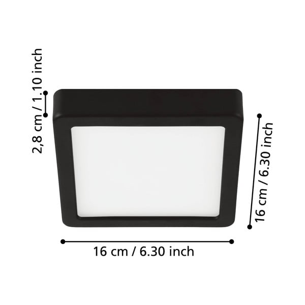 Czarna lampa sufitowa LED 16x16 cm FUEVA 5 – EGLO-image-2