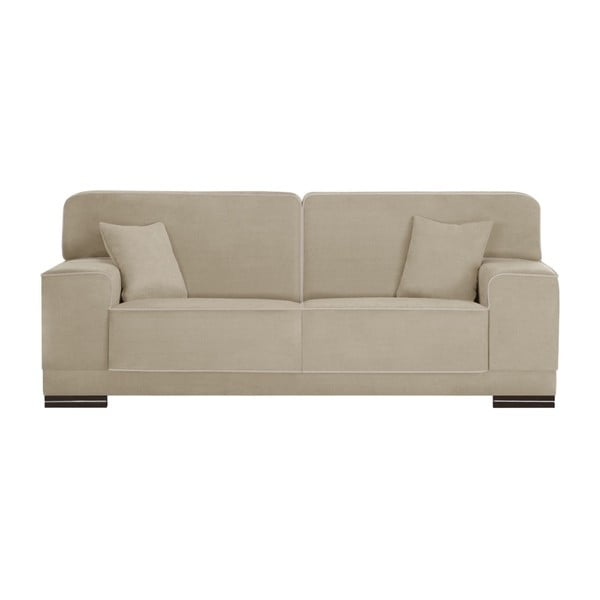 Beżowa sofa 3-osobowa z kremowobiałymi detalami L'Officiel Interiors Cara