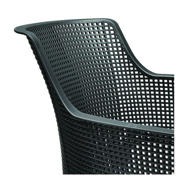 Ciemnoszare plastikowe krzesło ogrodowe Elisa – Keter-image-3