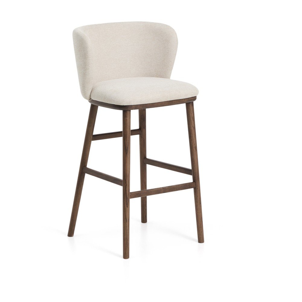 Beżowy tapicerowany hoker (wysokość siedziska 75 cm) Ciselia – Kave Home