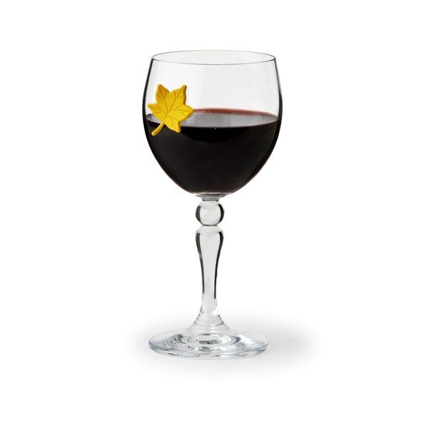 Zestaw 6 znaczników na kieliszki w kształcie liści Qualy&CO Leaf My Glass-image-2