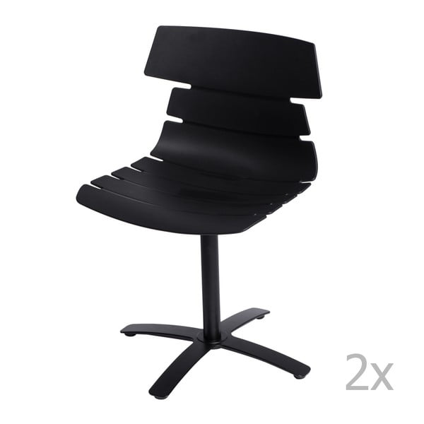 Zestaw 2 czarnych krzeseł D2 Techno One