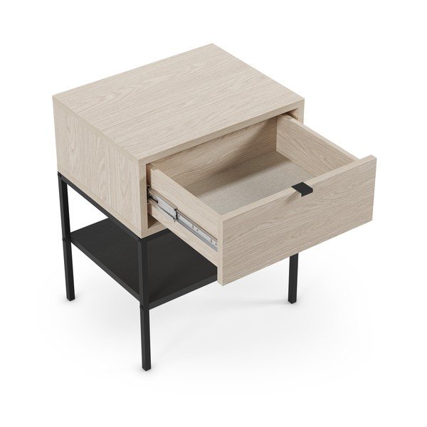 Szafka nocna z matowym wykończeniem z półką w jasnym naturalnym kolorze Sali – Marckeric-image-1