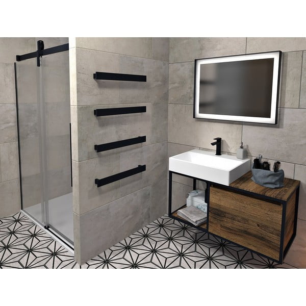 Wieszak ścienny na ręczniki w kolorze matowej czerni Patron – Sapho-image-1