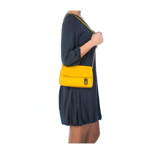 Skórzana torebka Envelope Yellow-image-4