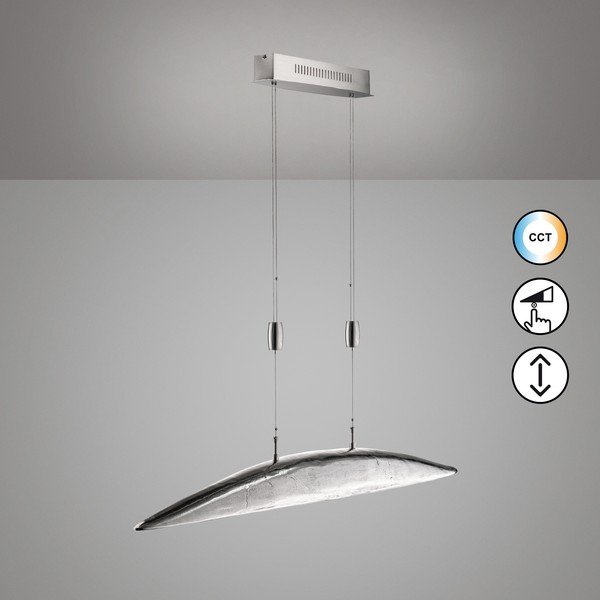 Metalowa lampa wisząca LED ze ściemniaczem w kolorze srebra Colmar – Fischer & Honsel-image-2