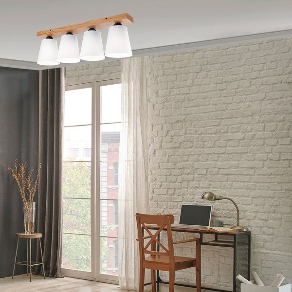 Biała lampa sufitowa z tekstylnym kloszem ø 15 cm Lula – LAMKUR-image-1
