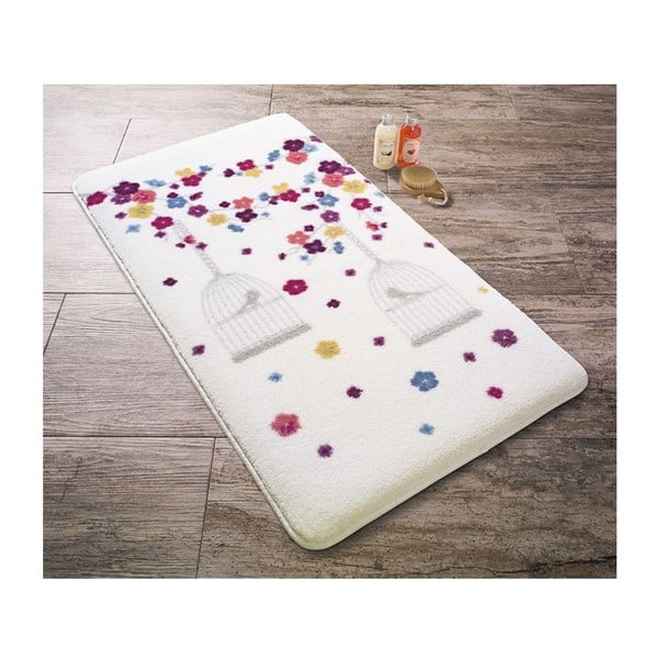 Biały dywanik łazienkowy Confetti Bathmats Tiny, 80x140 cm