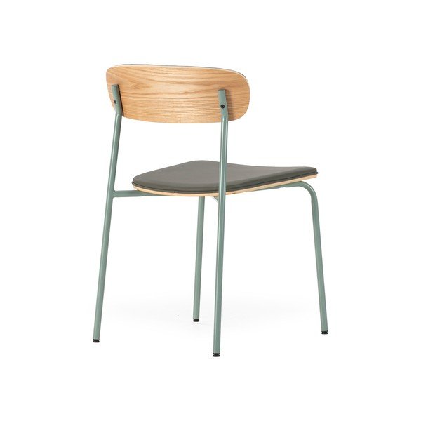 Ciemnozielone tapicerowane krzesła zestaw sztaplowane 2 szt. Saula – Marckeric-image-4