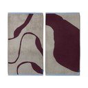 Bordowo-szarobeżowe ręczniki z bawełny organicznej frotte zestaw 2 szt. 50x90 cm Nova Arte  – Mette Ditmer Denmark