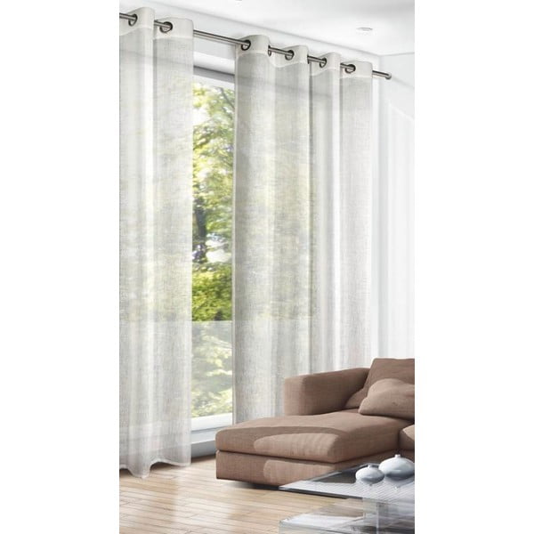 Beżowa zasłona 140x245 cm Struktura Uni – Sehlbach-image-1
