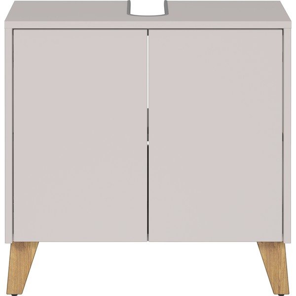 Kremowa szafka pod umywalkę z matowym wykończeniem 60x59 cm Arnea – Germania-image-2