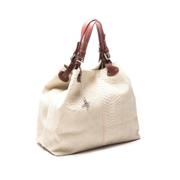 Torebka skórzana Python Beige-image-2