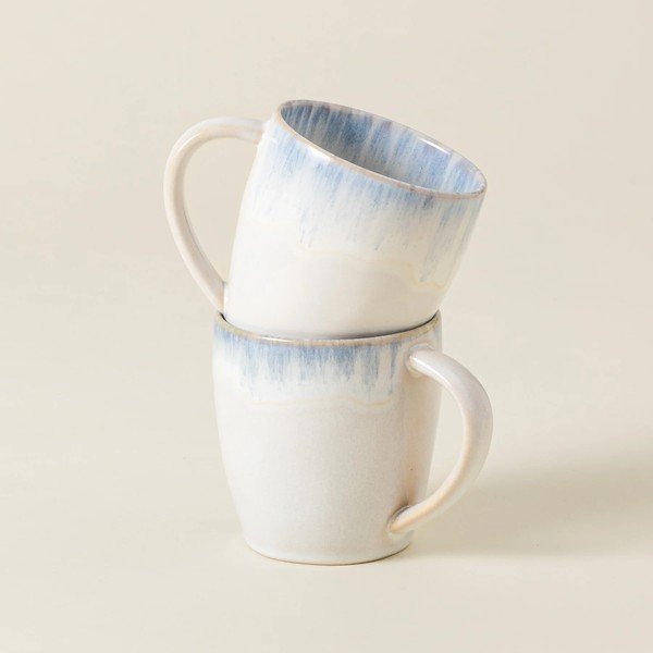 Biało-jasnoniebieski kamionkowy kubek 440 ml Brisa – Costa Nova-image-1