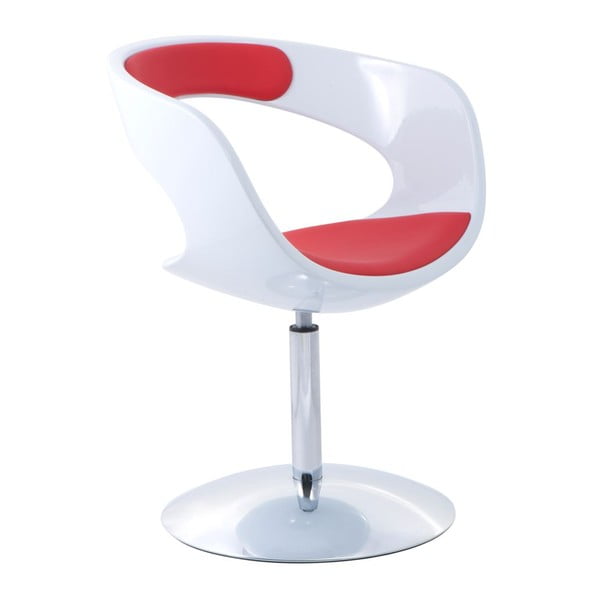 Krzesło obrotowe Flop, białe/czerwone