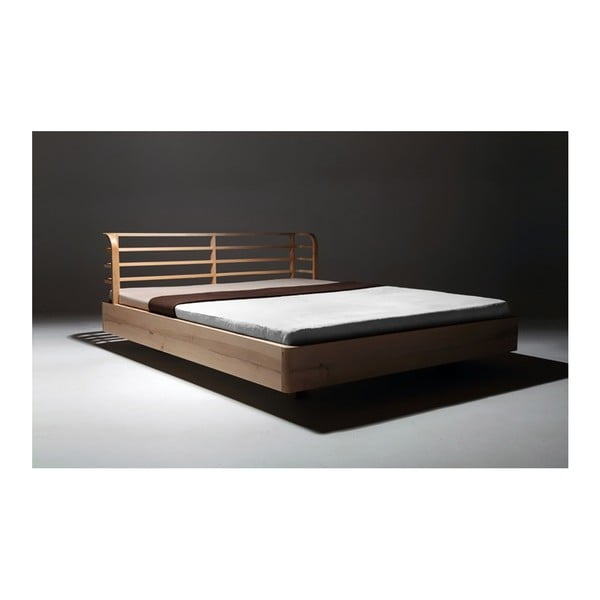 Łóżko z woskowanego drewna dębowego Mazzivo Bow, 160x220 cm