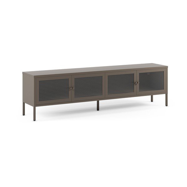 Szara metalowa szafka pod TV 160x50x35 cm Layna – Marckeric-image-2