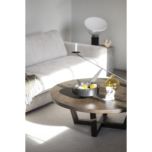 Ciemnobrązowy okrągły stolik w dekorze dębu ø 110 cm Boxford – Rowico-image-3